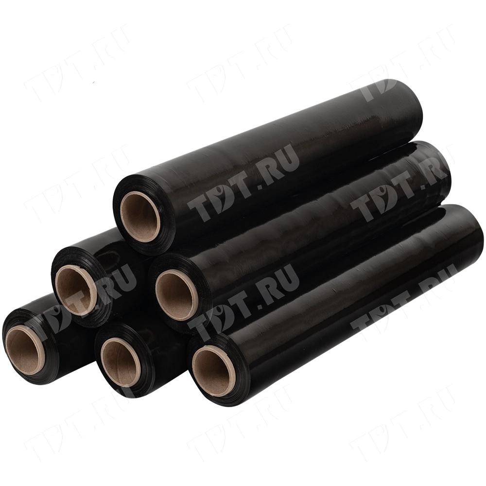 Стрейч пленка черная в рулоне, 500 мм, 20 мкм, 2.2 кг, 1 сорт