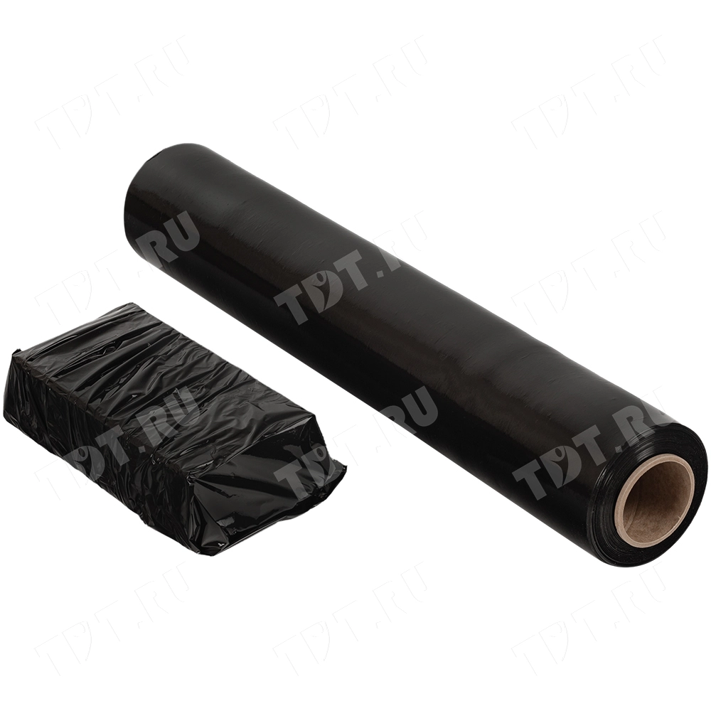 Стрейч пленка черная в рулоне, 500 мм, 20 мкм, 2.2 кг, 1 сорт