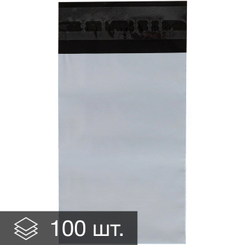 Курьер-пакет белый без печати, без кармана, 100*150+40 мм, 50 мкм, 100 шт.
