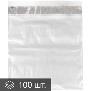 Курьер-пакет прозрачный, без кармана, 240*320+40 мм, 50 мкм, 100 шт.
