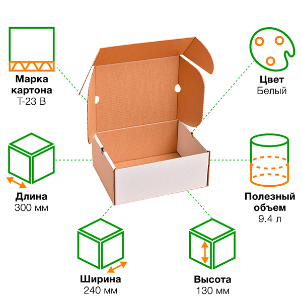 Беленая коробка для обуви №77, 300*240*130 мм Беленая коробка для обуви №77, 300*240*130 мм