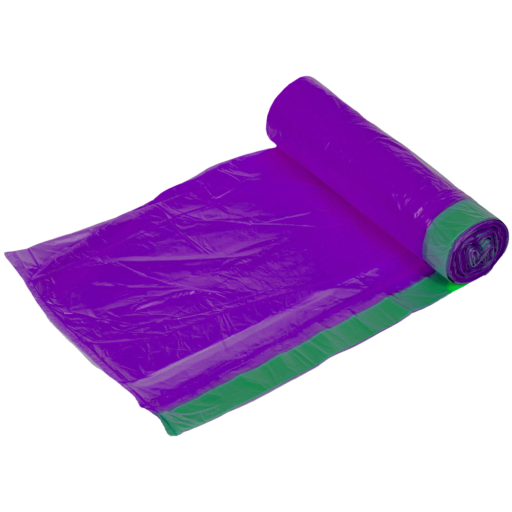 Мешки для мусора ПНД Komfi 60 литров с завязками, 58*68 см, фиолетовые, 20 шт./рулон Мешки для мусора ПНД Komfi 60 литров с завязками, 58*68 см, фиолетовые, 20 шт./рулон