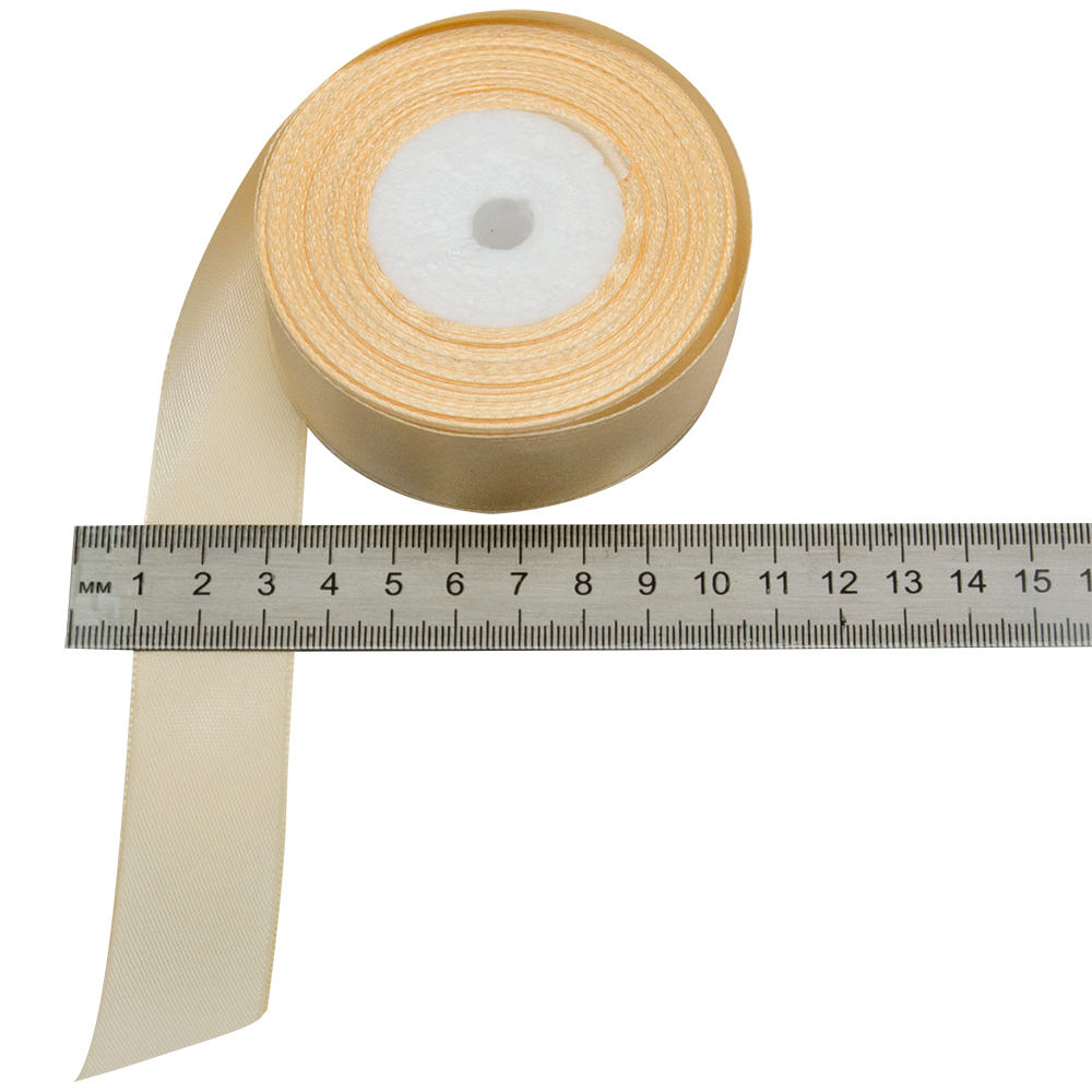 Атласная лента, шампань, 25мм*25м Атласная лента, шампань, 25мм*25м