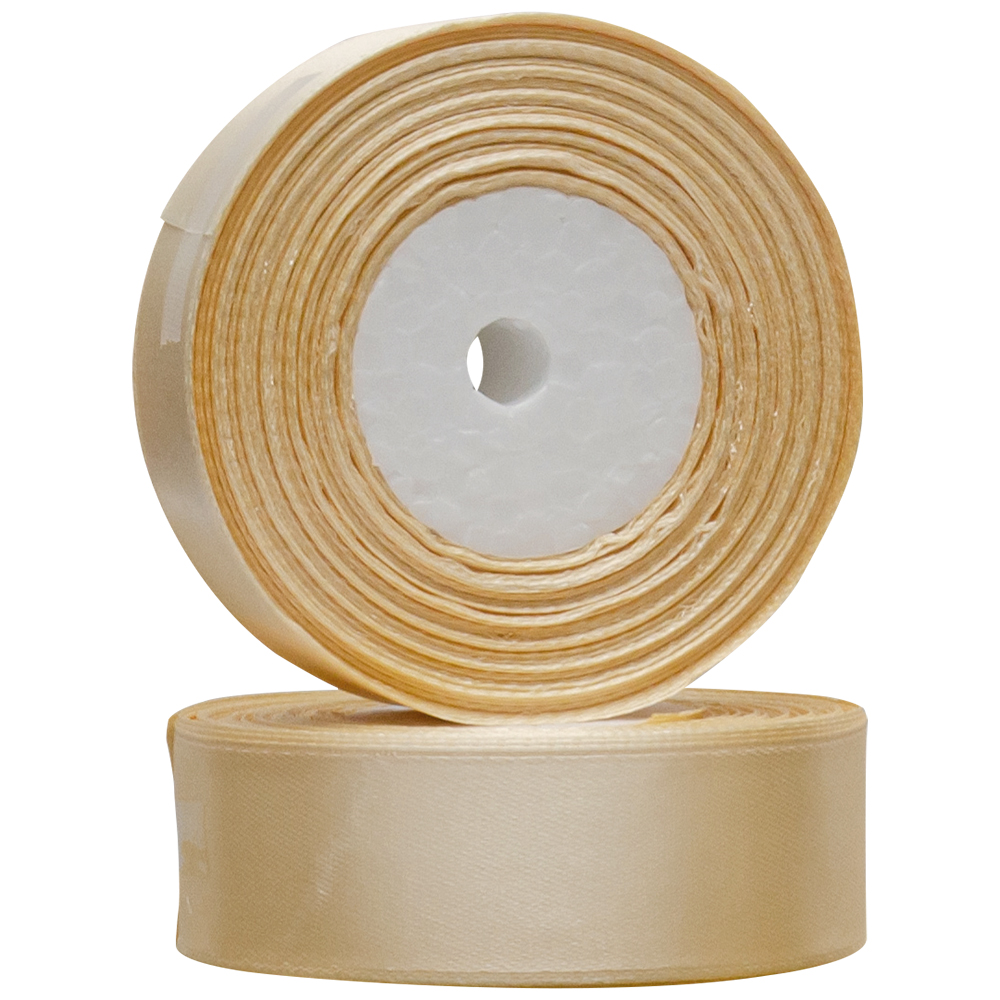 Атласная лента, шампань, 25мм*25м Атласная лента, шампань, 25мм*25м