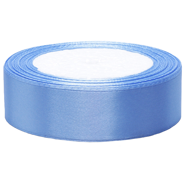 Атласная лента, голубая, 25мм*25м Атласная лента, голубая, 25мм*25м