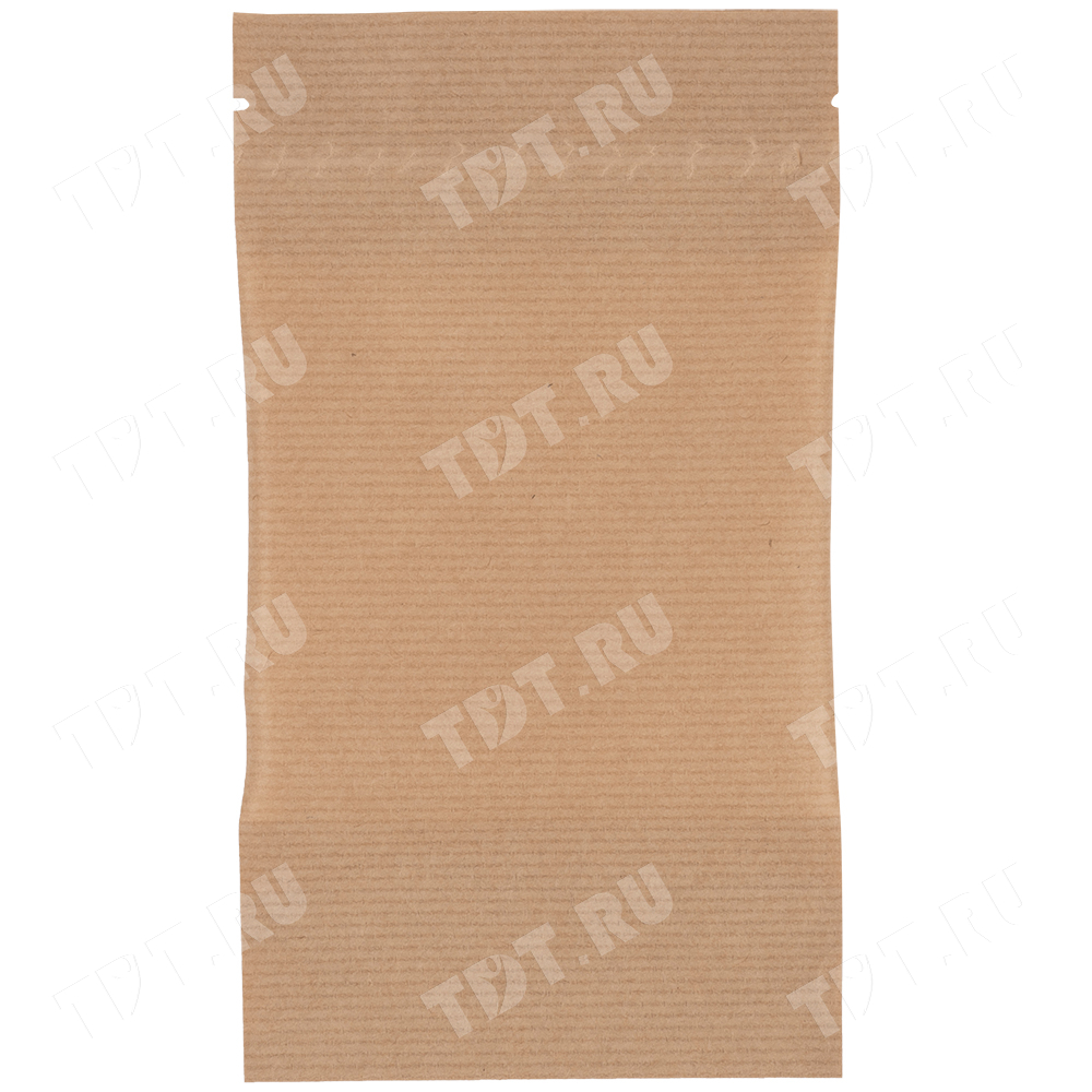 Крафт дой-пак с zip lock, прямоугольное окно 10 см, 12*6*18.5 см, 50 шт.