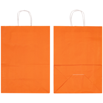 Крафт пакет с крученой ручкой «Оранжевый», 80 г/м², 25*11*32 см Крафт пакет с крученой ручкой «Оранжевый», 80 г/м², 25*11*32 см