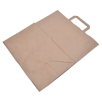 Крафт пакет с плоской ручкой, 80 г/м², 32*18*32 см