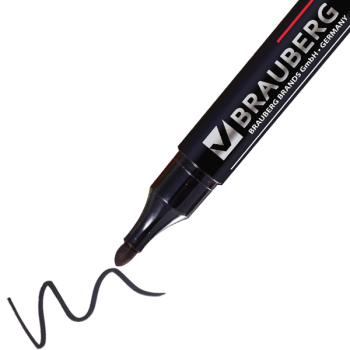 Маркер перманентный BRAUBERG, черный, 3 мм Маркер перманентный BRAUBERG, черный, 3 мм