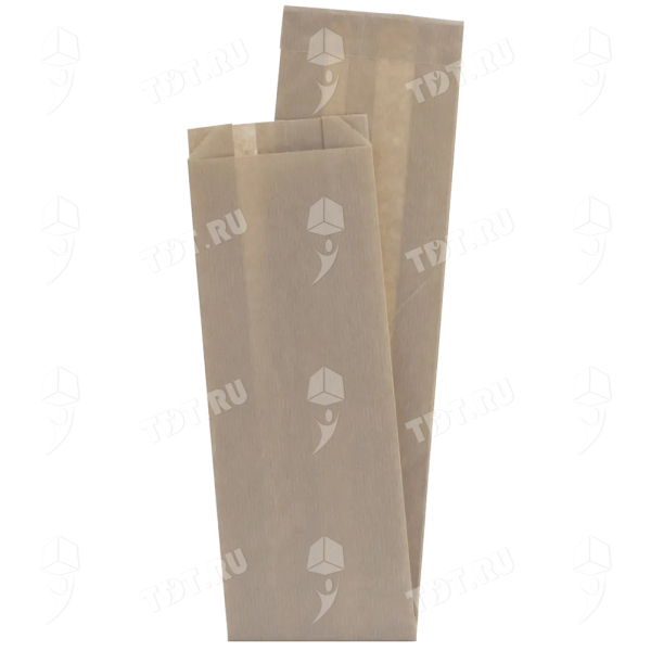 Крафт пакет под французский багет, коричневый, 640*100+50 мм, 100 шт.
