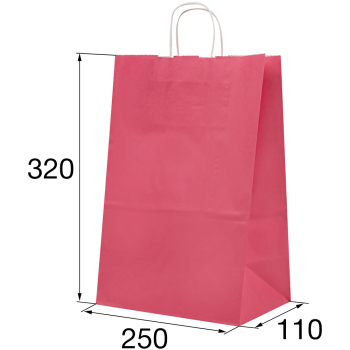 Крафт пакет с крученой ручкой «Розовый», 80 г/м², 25*11*32 см