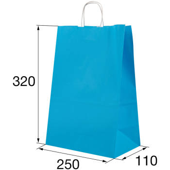 Крафт пакет с крученой ручкой «Голубой», 80 г/м², 25*11*32 см