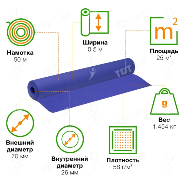 Фиолетовый пергамент, 50*0.5 м