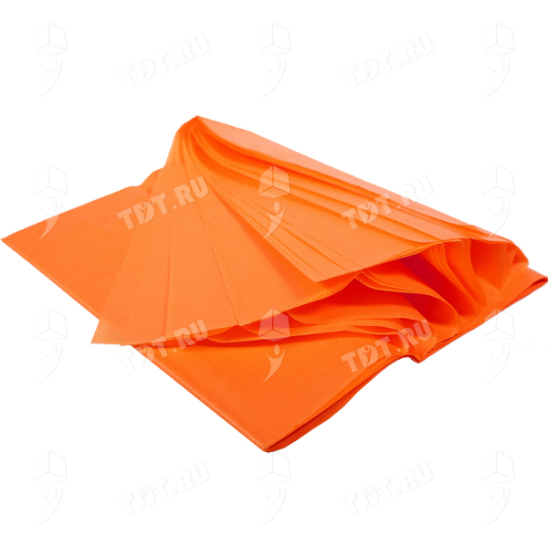 Бумага тишью упаковочная, оранжевая, 50*66 см, 20 г/м², 10 листов
