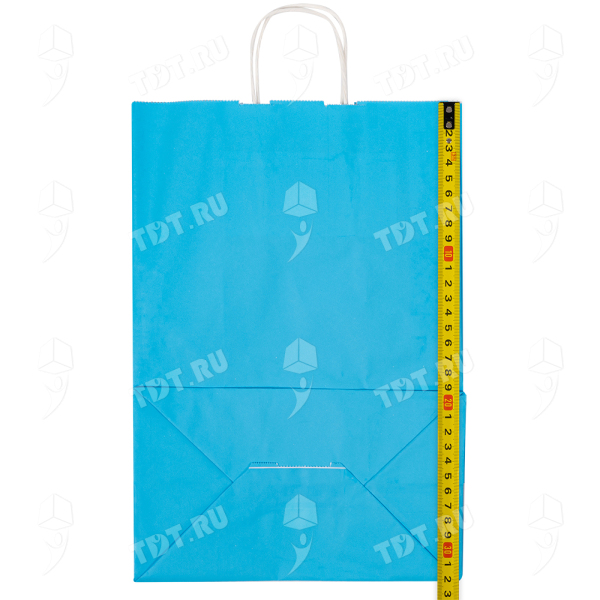 Крафт пакет с крученой ручкой «Голубой», 80 г/м², 25*11*32 см