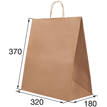 Крафт пакет с крученой ручкой, 80 г/м², 32*18*37 см