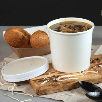 Супница с бумажной крышкой, белая, 760 мл, 25 шт. Супница с бумажной крышкой, белая, 760 мл, 25 шт.