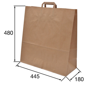 Крафт пакет с плоской ручкой, 70 г/м², 44.5*18*48 см